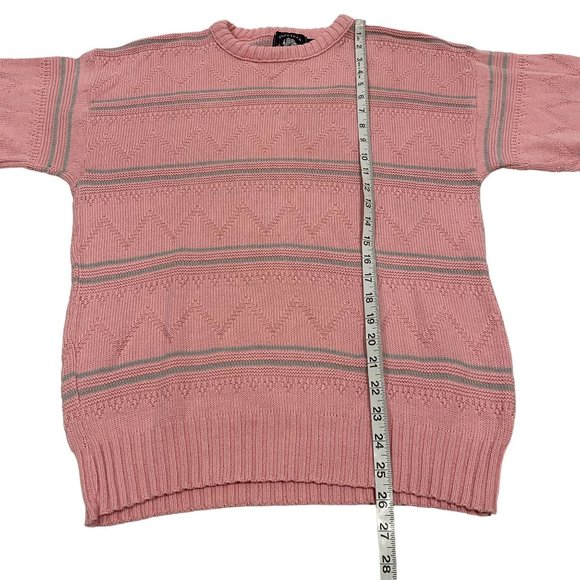 Aspetuck Trading Co Vintage Pink Chevron Stripe Sweater‎ Women's Size M - Picture 6 of 6